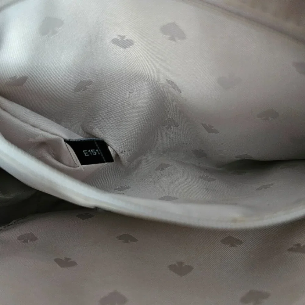 Kate Spade New York Spade Link Taupe And Cream Camera Crossbody Shoulder Bag COA